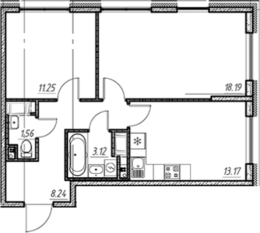 Купить двухкомнатную квартиру у метро Шушары в Санкт-Петербурге. Вариант № 9154336, 0, площадь -  квм, цена 9517564 рублей