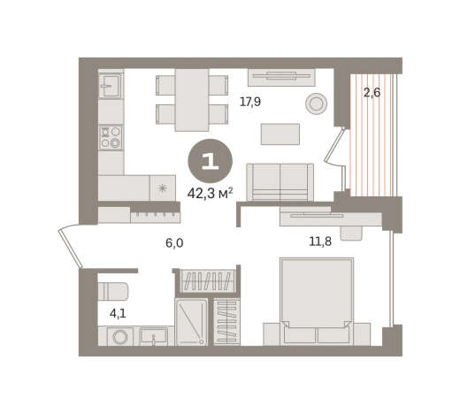 Купить однокомнатную квартиру в новостройках в Видном. Вариант № 8615457, 0, площадь - квм, цена 7740000 рублей