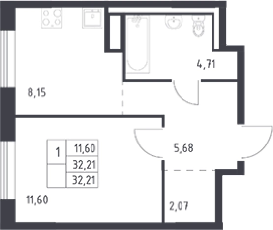 Купить квартиру в ЖК Квартал Лаголово в Ленинградской области. Вариант № 6708142, 0, площадь -  квм, цена 4387510 рублей