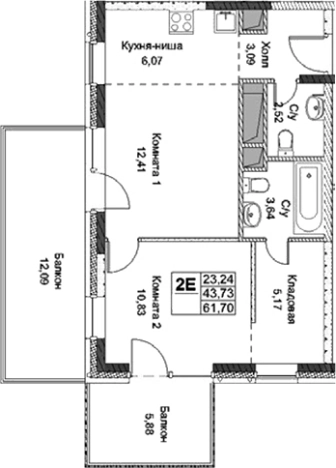Купить двухкомнатную квартиру в районе Северный в Москве. Вариант № 80157, 0, площадь -  квм, цена 16807950 рублей
