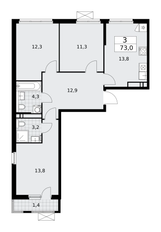 Купить квартиру у метро Прокшино в Москве. Вариант № 252001, 0, площадь - квм, цена 30167250 рублей