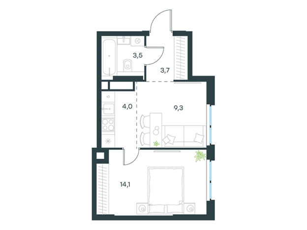 Купить двухкомнатную квартиру в новостройках на улице Мичуринский проспект в Москве. Вариант № 6912591, 0, площадь -  квм, цена 30720200 рублей