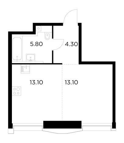 Купить однокомнатную квартиру у метро Балтийская в Москве. Вариант № 9104622, 1, площадь -  квм, цена 24368300 рублей