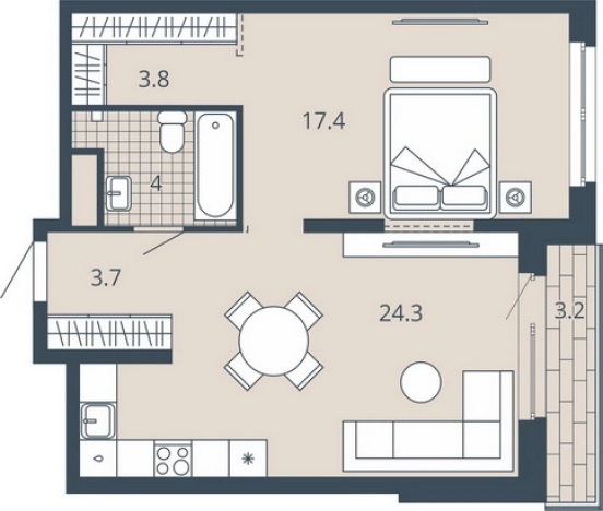 Купить однокомнатную квартиру в ЖК Жилой комплекс "Scala city" в Пензе. Вариант № 95311, 0, площадь -  квм, цена 7514500 рублей
