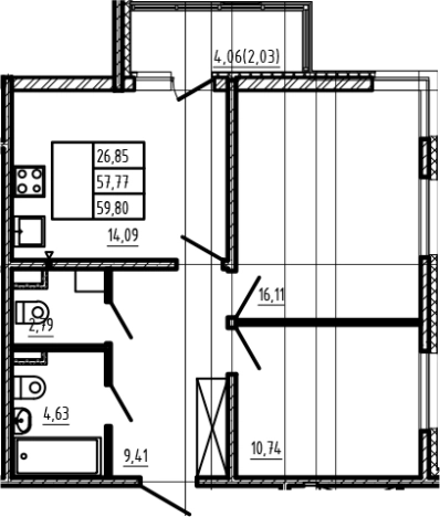 Купить квартиру в ЖК Новая история в Сертолове. Вариант № 6963421, 0, площадь -  квм, цена 12139400 рублей
