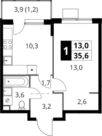 Купить однокомнатную квартиру в ЖК 1-й Шереметьевский в Химках. Вариант № 9822149, 0, площадь -  квм, цена 11078720 рублей