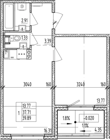 Купить однокомнатную квартиру у метро Проспект Ветеранов в Ленинградской области. Вариант № 6854612, 0, площадь - квм, цена 8100622 рублей