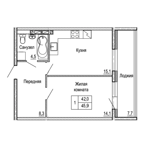 Купить однокомнатную квартиру в районе Ленинский в Владивостоке. Вариант № 9415067, 0, площадь -  квм, цена 6982221 рублей