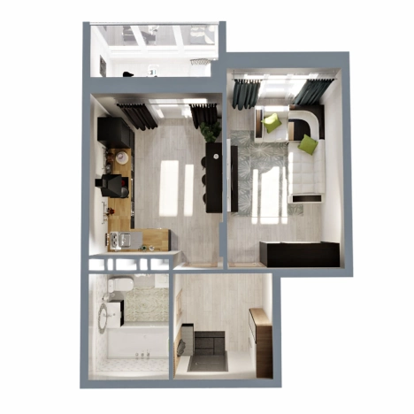 Купить однокомнатную квартиру в Микрорайоне Южный, Ковров в Коврове. Вариант № 146425, 1, площадь -  квм, цена 3981260 рублей