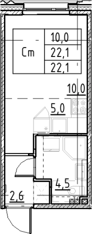 Купить Студию у метро Купчино в Санкт-Петербурге. Вариант № 9328430, 0, площадь -  квм, цена 5506369 рублей