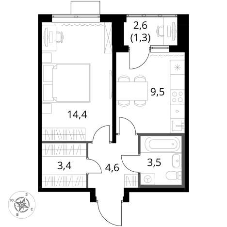 Купить квартиру в ЖК 1-й Донской в Московской области. Вариант № 9905736, 0, площадь -  квм, цена 12672510 рублей