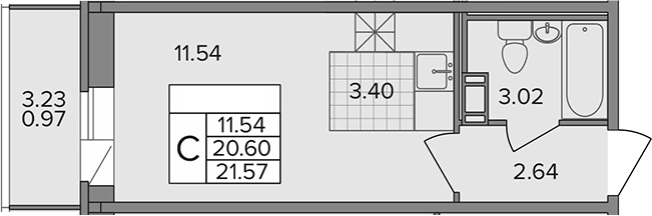 Купить квартиру в новостройках у метро Девяткино в Ленинградской области. Вариант № 6643391, 0, площадь -  квм, цена 3796320 рублей