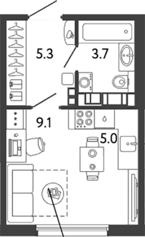 Купить Студию в новостройках в ЖК Гений в Санкт-Петербурге. Вариант № 6251704, 0, площадь -  квм, цена 8104503 рублей