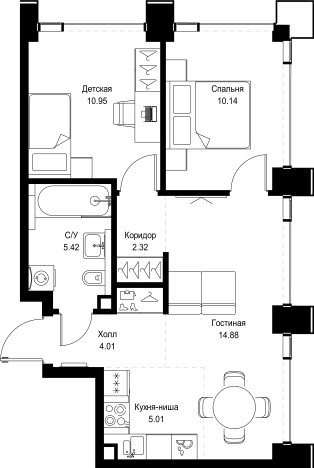 Купить квартиру в ЖК SET в Москве. Вариант № 10349421, 0, площадь - квм, цена 30810139 рублей