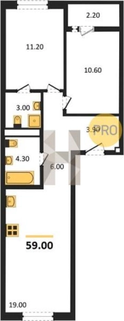 Купить двухкомнатную квартиру в ЖК Покровский в Ижевске. Вариант № 68572, 0, площадь -  квм, цена 4243400 рублей