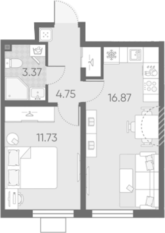 Купить квартиру на вторичке в ЖК Морская миля в Санкт-Петербурге. Вариант № 6890397, 0, площадь - квм, цена 9727715 рублей
