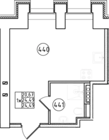 Купить Студию в ЖК Апарт-отель Фомин в Санкт-Петербурге. Вариант № 6230530, 0, площадь -  квм, цена 5781000 рублей