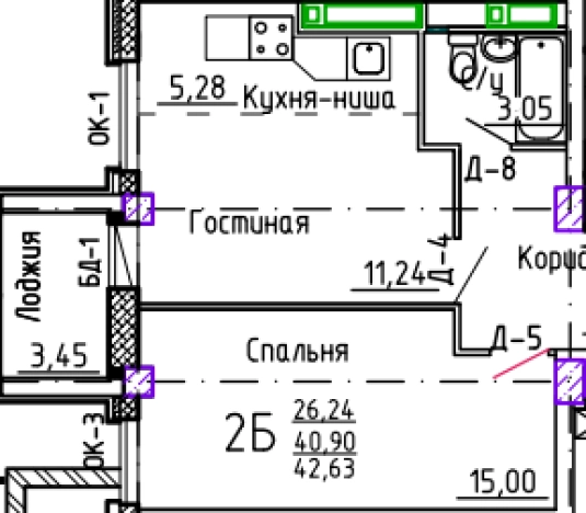 Купить квартиру в новостройках в Набережных Челнах. Вариант № 140106, 1, площадь -  квм, цена 6487178 рублей