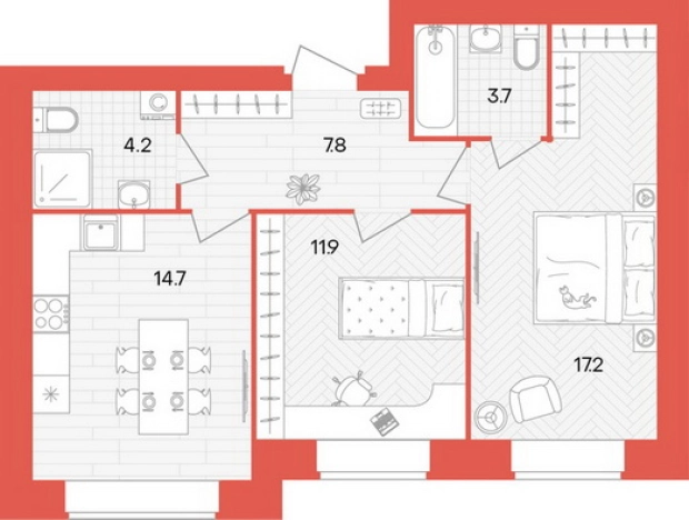 Купить двухкомнатную квартиру в ЖК Жилой комплекс "Кантри" в Пензенской области. Вариант № 2625888, 0, площадь -  квм, цена 5533500 рублей