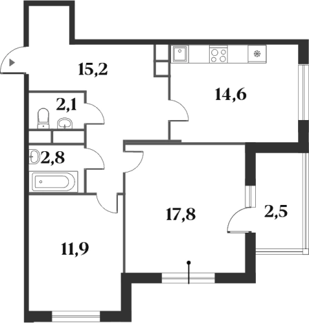 Купить двухкомнатную квартиру в ЖК Миниполис 8 Кленов в Красногорске. Вариант № 142821, 0, площадь - квм, цена 18104212 рублей