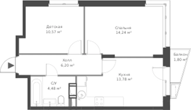 Купить двухкомнатную квартиру на вторичке на улице Центральная в Сертолове. Вариант № 6058245, 0, площадь -  квм, цена 7948807 рублей