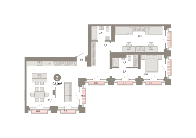 Купить двухкомнатную квартиру в новостройках в ЖК Метроном в Москве. Вариант № 8468384, 0, площадь -  квм, цена 26890000 рублей