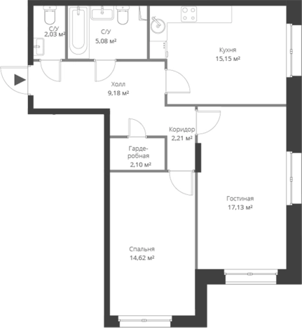. Вариант № 6058268, 0, площадь - 67.49 квм, цена 10663604 рублей