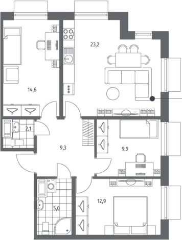 Купить многокомнатную квартиру в новостройках в ЖК Парусная 1 в Санкт-Петербурге. Вариант № 9323776, 0, площадь -  квм, цена 29480000 рублей