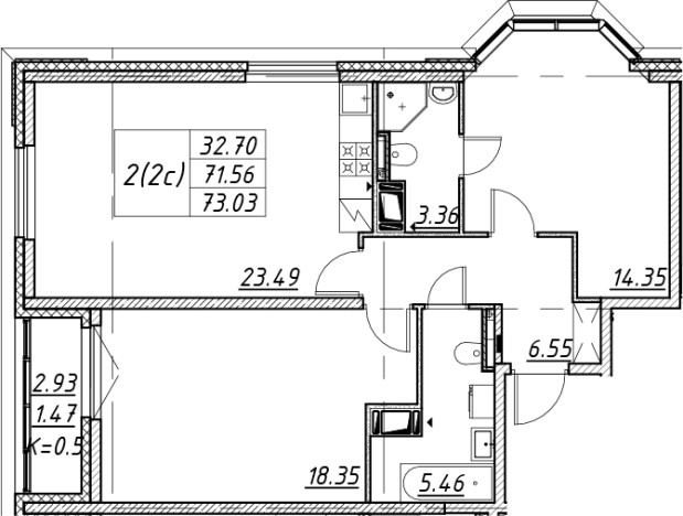 Купить трехкомнатную квартиру у метро Елизаровская в Санкт-Петербурге. Вариант № 7849823, 0, площадь -  квм, цена 23235736 рублей