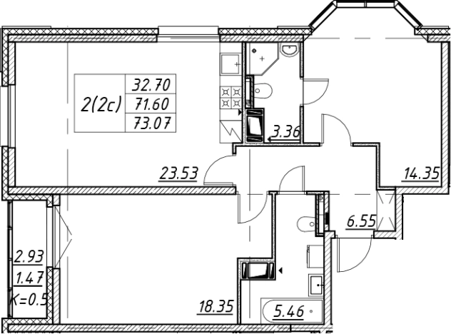 Купить трехкомнатную квартиру в районе Невский в Санкт-Петербурге. Вариант № 7850241, 0, площадь -  квм, цена 23858085 рублей