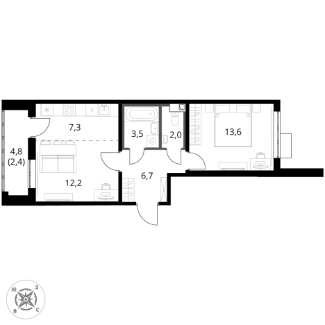 Купить двухкомнатную квартиру в ЖК 1-й Шереметьевский в Химках. Вариант № 9825794, 0, площадь -  квм, цена 17326270 рублей