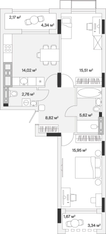 Купить квартиру в новостройках на улице Весенняя в Калининграде. Вариант № 100799, 0, площадь -  квм, цена 10540746 рублей