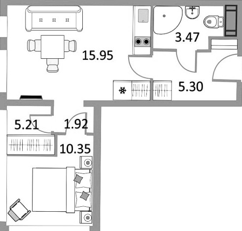 Купить однокомнатную квартиру в новостройках на улице Варфоломеевская в Санкт-Петербурге. Вариант № 6230308, 0, площадь -  квм, цена 8780884 рублей