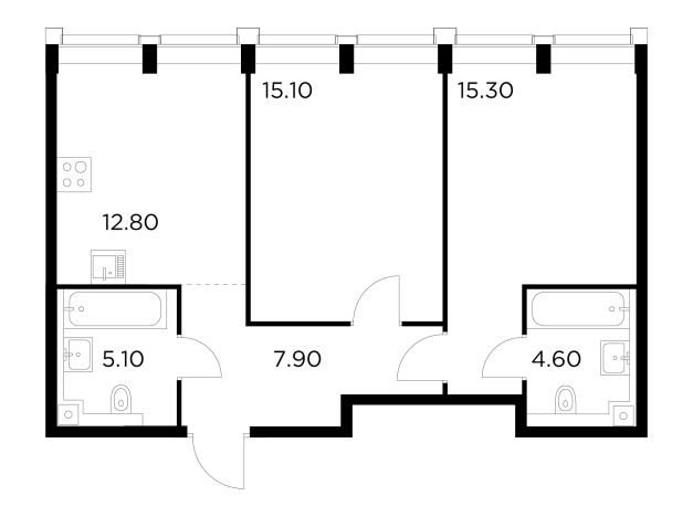 Купить двухкомнатную квартиру в новостройках в ЖК INJOY в Москве. Вариант № 9104285, 1, площадь -  квм, цена 28058300 рублей