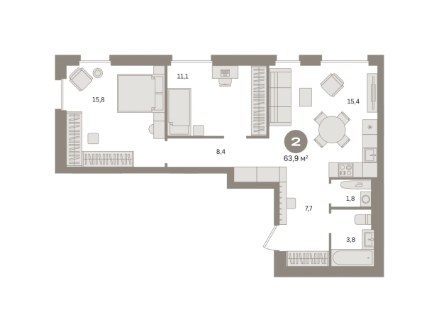 Купить двухкомнатную квартиру в ЖК Квартал Герцена в Москве. Вариант № 118804, 0, площадь -  квм, цена 17530000 рублей