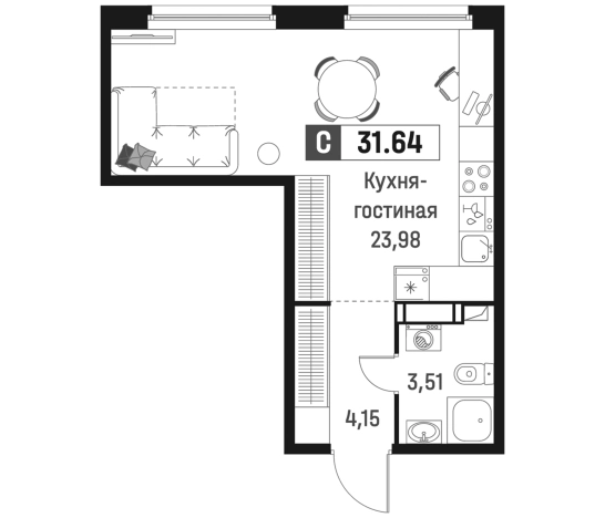 Купить Студию в ЖК Максималист в Мурине. Вариант № 6867276, 0, площадь -  квм, цена 5895565 рублей
