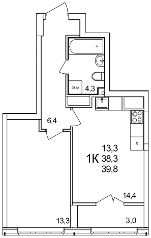 Купить однокомнатную квартиру в ЖК Анкудиновский Парк в Нижегородской области. Вариант № 114215, 0, площадь -  квм, цена 5930200 рублей