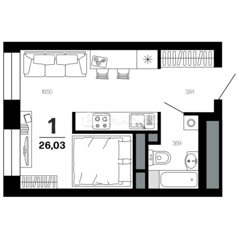 Купить квартиру в новостройках на улице Птицеводов в Рязани. Вариант № 104993, 0, площадь -  квм, цена 3637170 рублей
