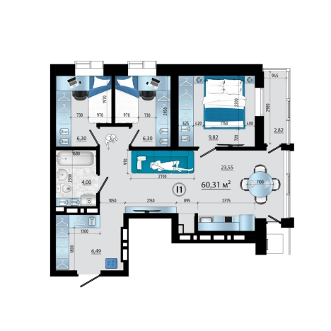 Купить трехкомнатную квартиру на улице проспект Красного Знамени в Владивостоке. Вариант № 9438558, 0, площадь -  квм, цена 12473085 рублей