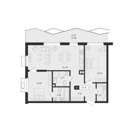 Купить квартиру в новостройках в Республике Крым. Вариант № 155512, 0, площадь -  квм, цена 26732900 рублей