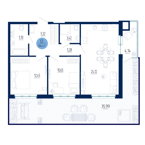 Купить двухкомнатную квартиру на улице проезд Бульвар Оптимистов в Рязанской области. Вариант № 102248, 0, площадь -  квм, цена 8500476 рублей