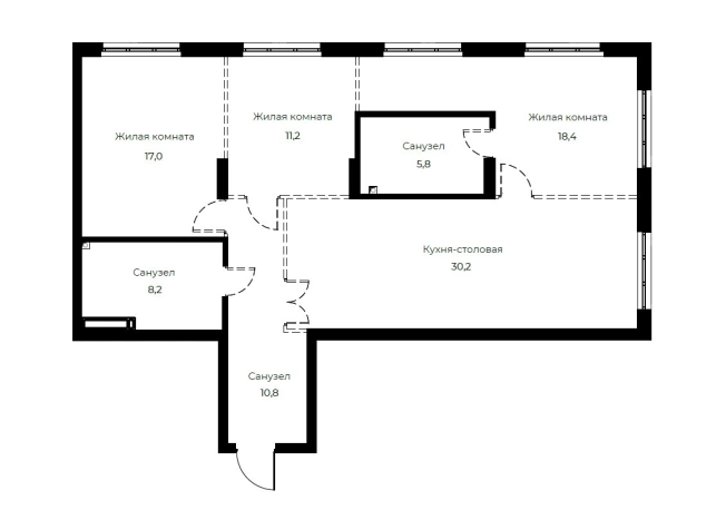 Купить трехкомнатную квартиру в новостройках на улице Богданова в Пензе. Вариант № 1302068, 0, площадь -  квм, цена 14027600 рублей