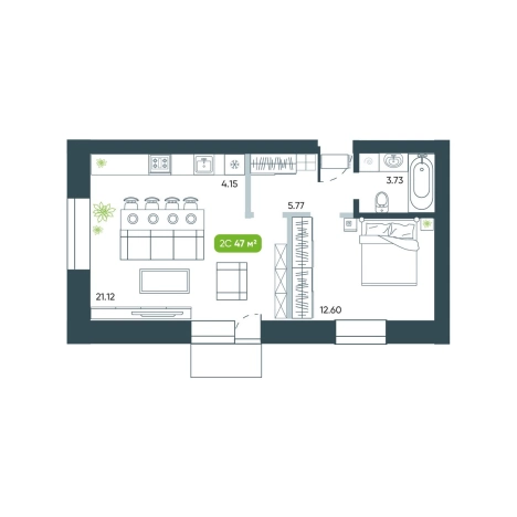 Купить двухкомнатную квартиру в новостройках на улице Коминтерна в Новосибирске. Вариант № 10026576, 0, площадь -  квм, цена 8405000 рублей