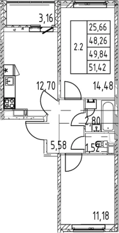 Купить двухкомнатную квартиру в новостройках в ЖК Полис ЛАВрики в Мурине. Вариант № 7267455, 0, площадь -  квм, цена 9545888 рублей