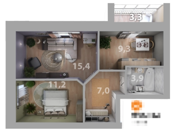 Купить двухкомнатную квартиру в Казани. Вариант № 140379, 1, площадь -  квм, цена 6426941 рублей