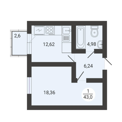 Купить однокомнатную квартиру в Магнитогорске. Вариант № 1171762, 0, площадь - квм, цена 4255020 рублей