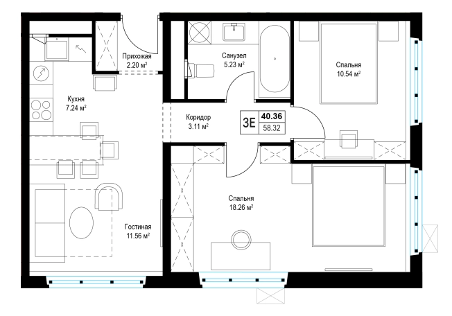 Купить двухкомнатную квартиру у метро Домодедовская в Видном. Вариант № 118875, 0, площадь -  квм, цена 15343023 рублей