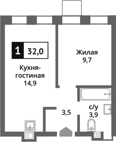 Купить двухкомнатную квартиру в Красногорске. Вариант № 116344, 0, площадь -  квм, цена 6661140 рублей
