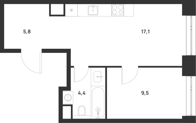Купить однокомнатную квартиру в новостройках на улице 1-й Грайвороновский проезд в Москве. Вариант № 156524, 0, площадь -  квм, цена 23550150 рублей