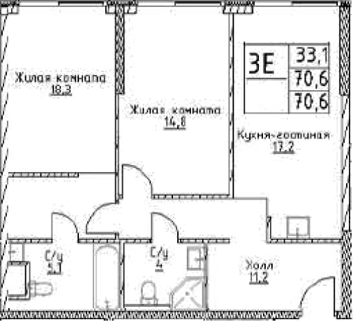 Купить трехкомнатную квартиру в ЮЗАО в Москве. Вариант № 10307339, 0, площадь -  квм, цена 25670160 рублей